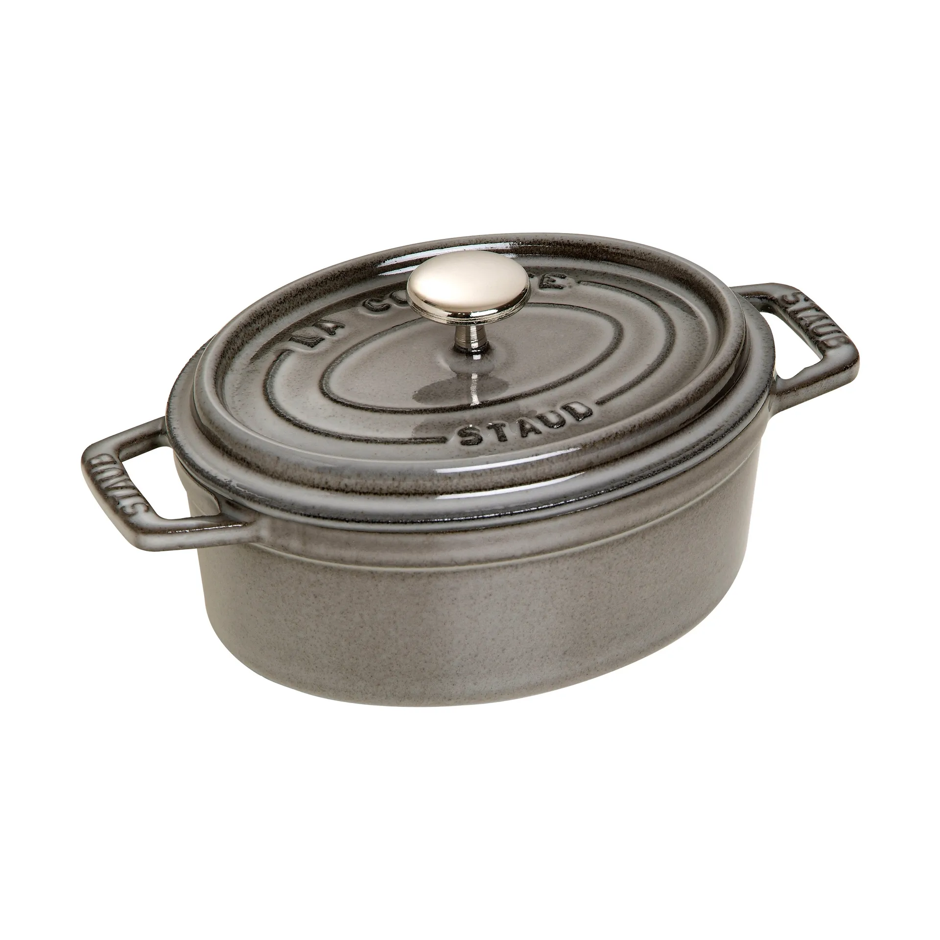 Casseruola ovale in ghisa Staub La Cocotte 0,6 L, Grigio grafite STAUB