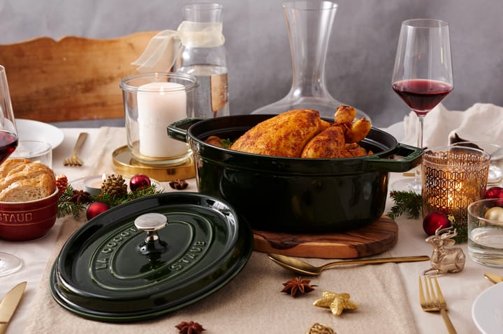 Casseruola ovale in ghisa Staub La Cocotte 5,5 L, Verde basilico STAUB