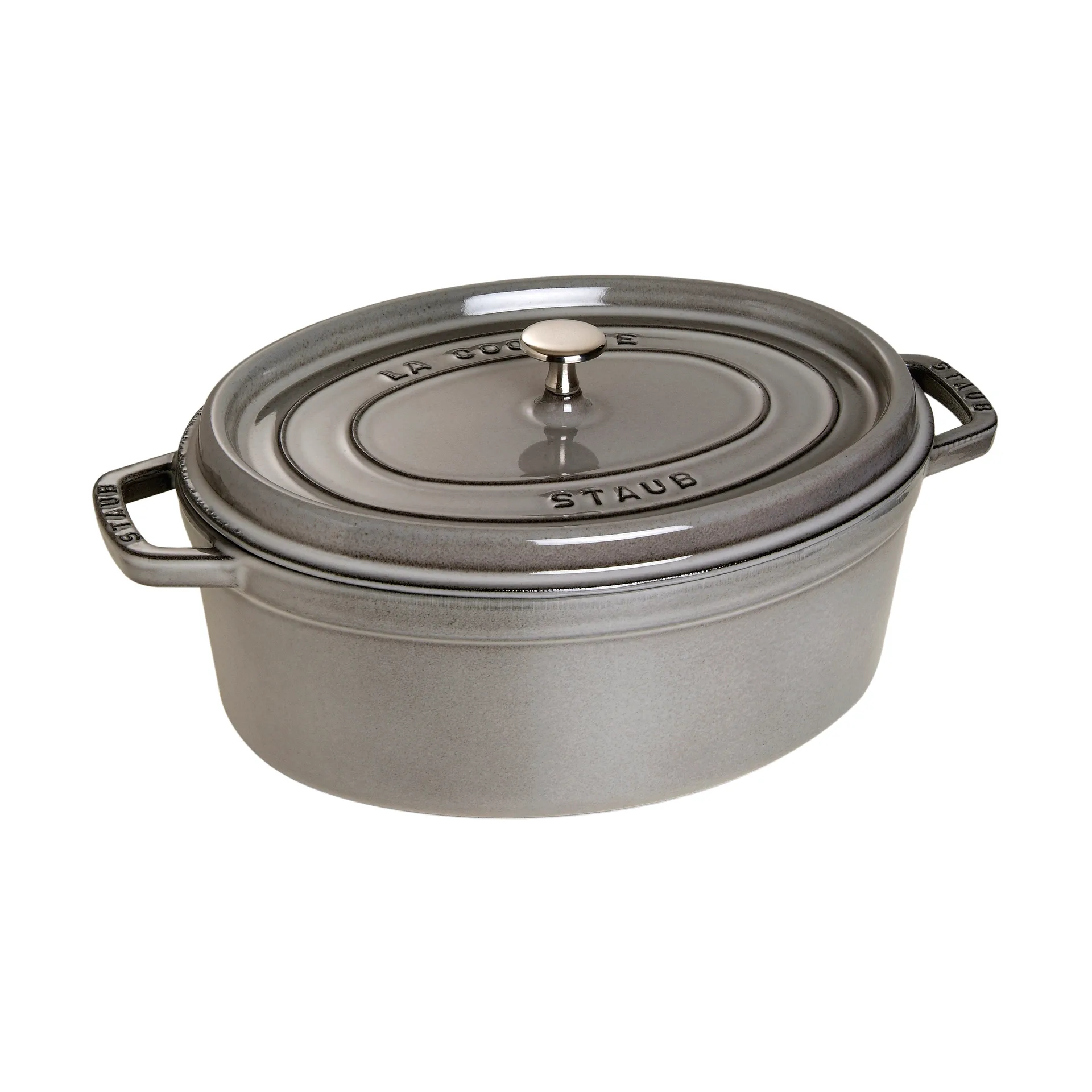 Casseruola ovale in ghisa Staub La Cocotte 6,7 L, Grigio grafite STAUB