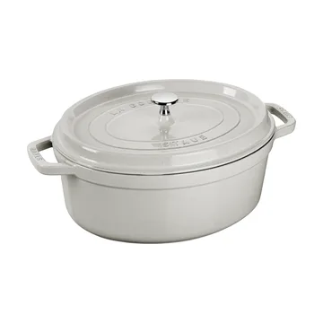 Casseruola ovale in ghisa Staub La Cocotte 6,7 L - White truffle - STAUB