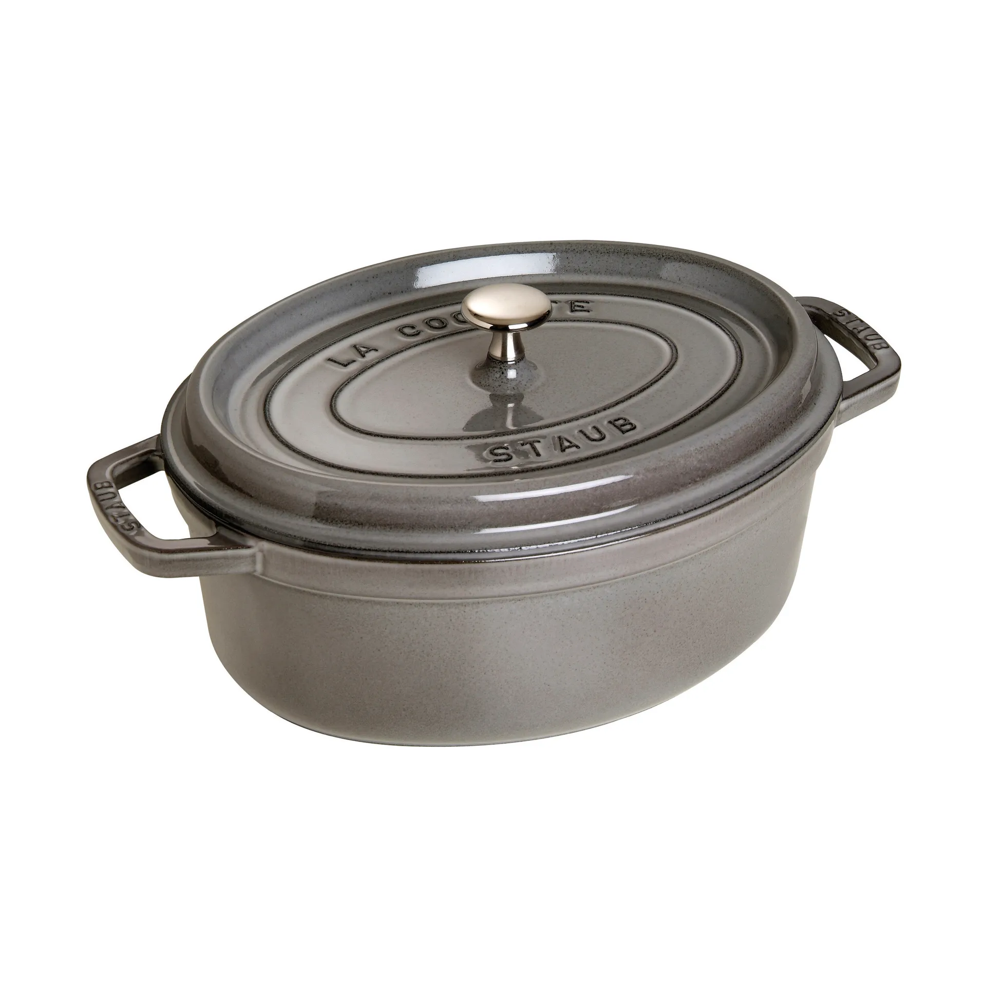 Casseruola ovale in ghisa Staub La Cocotte 8 L, Grigio grafite STAUB