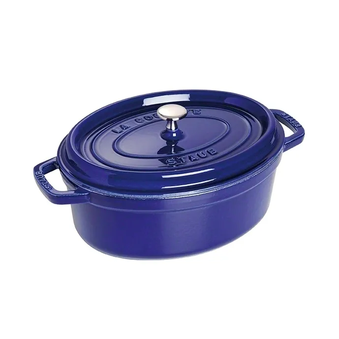 Casseruola ovale Staub Tre strati di smalto 4,2 L, blu scuro STAUB