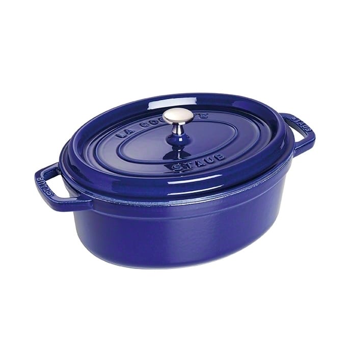 Casseruola ovale Staub Tre strati di smalto 4,2 L - blu scuro - STAUB