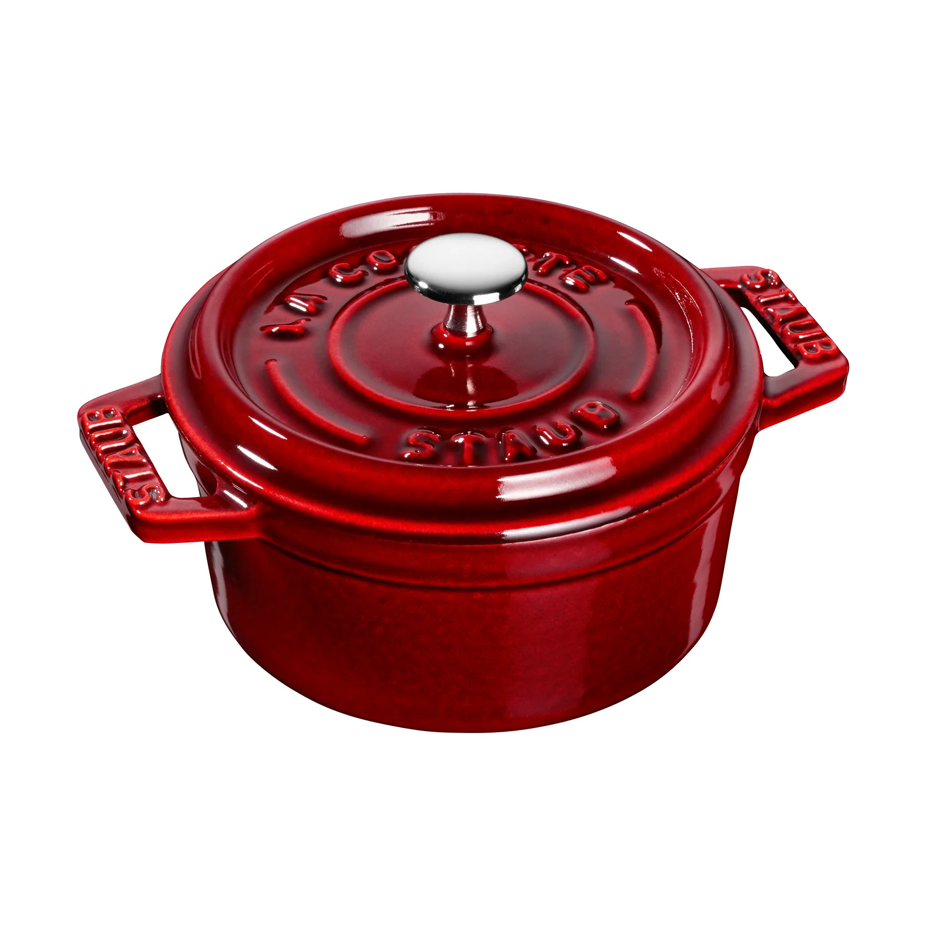 Casseruola rotonda in ghisa Staub La Cocotte 0,25 L, Grenadine rosso STAUB