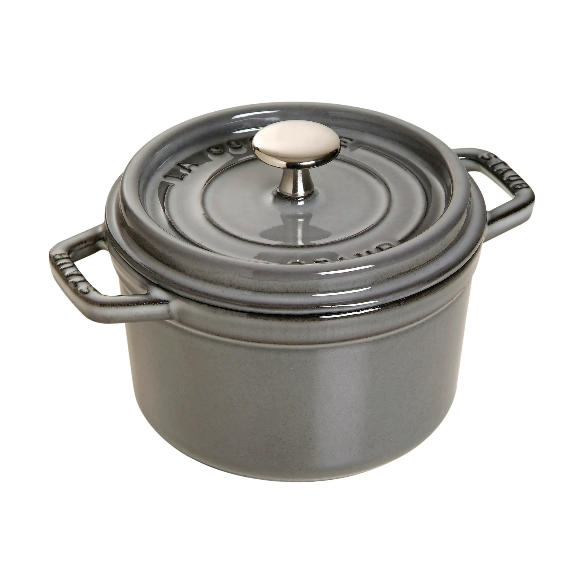 Casseruola rotonda in ghisa Staub La Cocotte 1,2 L, Grigio grafite STAUB