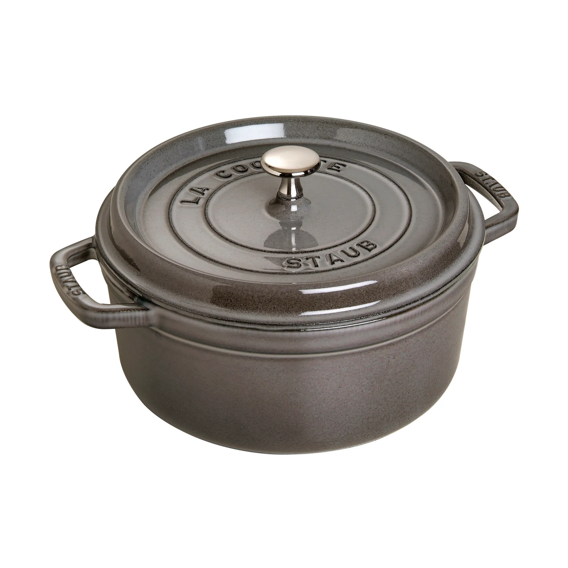 Casseruola rotonda in ghisa Staub La Cocotte 1,7 L, Grigio grafite STAUB