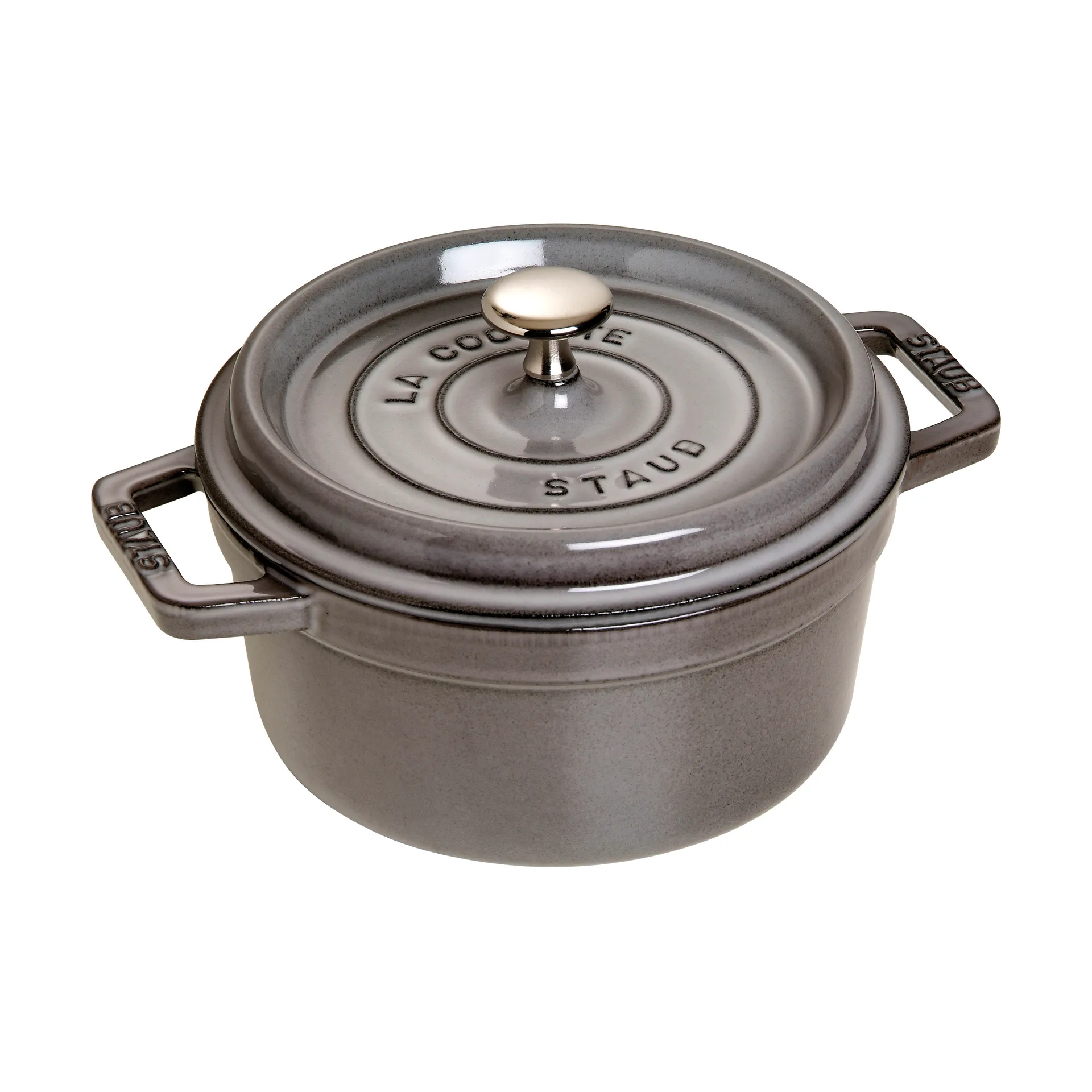 Casseruola rotonda in ghisa Staub La Cocotte 2,2 L, Grigio grafite STAUB