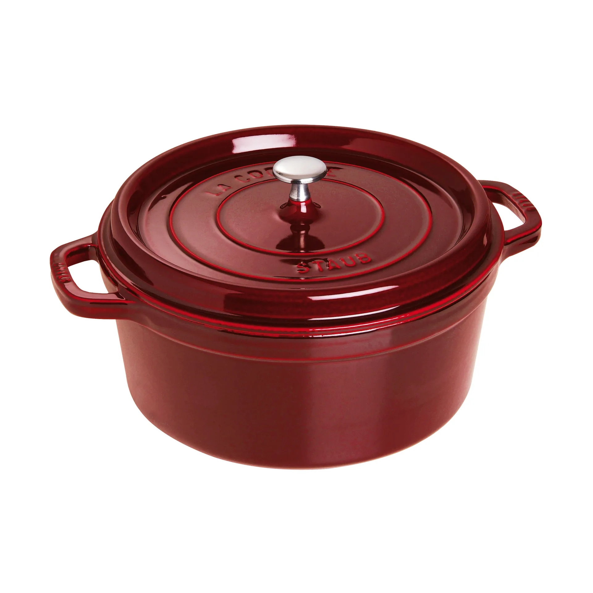 Casseruola rotonda in ghisa Staub La Cocotte 6,7 L, Grenadine rosso STAUB