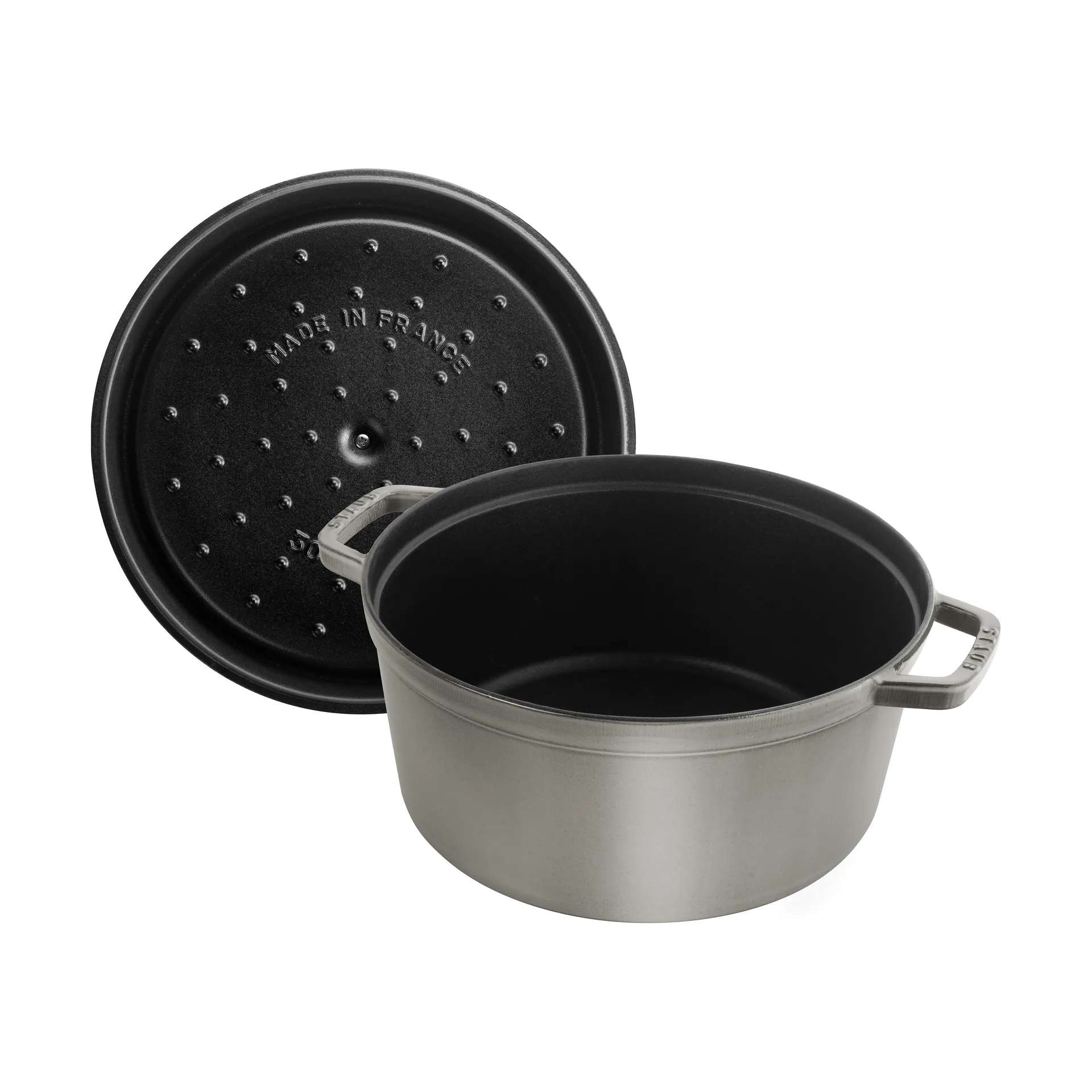 Casseruola rotonda in ghisa Staub La Cocotte 8,4 L, Grigio grafite STAUB