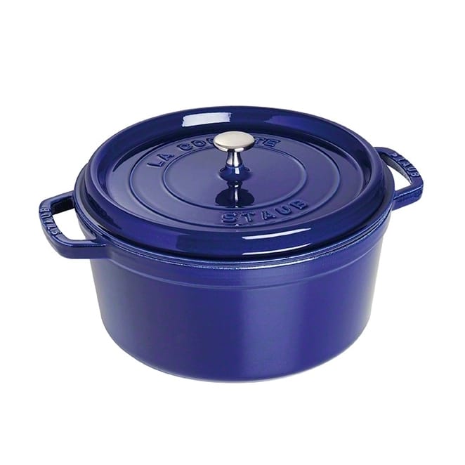 Casseruola rotonda Staub Tre strati di smalto 6,7 L - blu scuro - STAUB