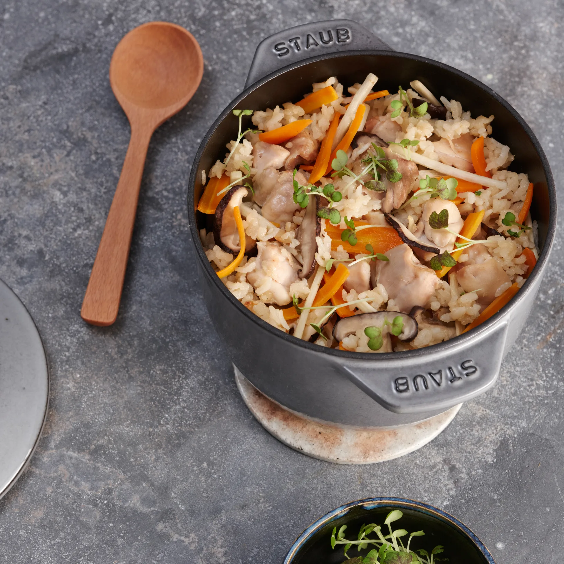 Cocotte in ghisa 1,6 L Rice, grigio STAUB