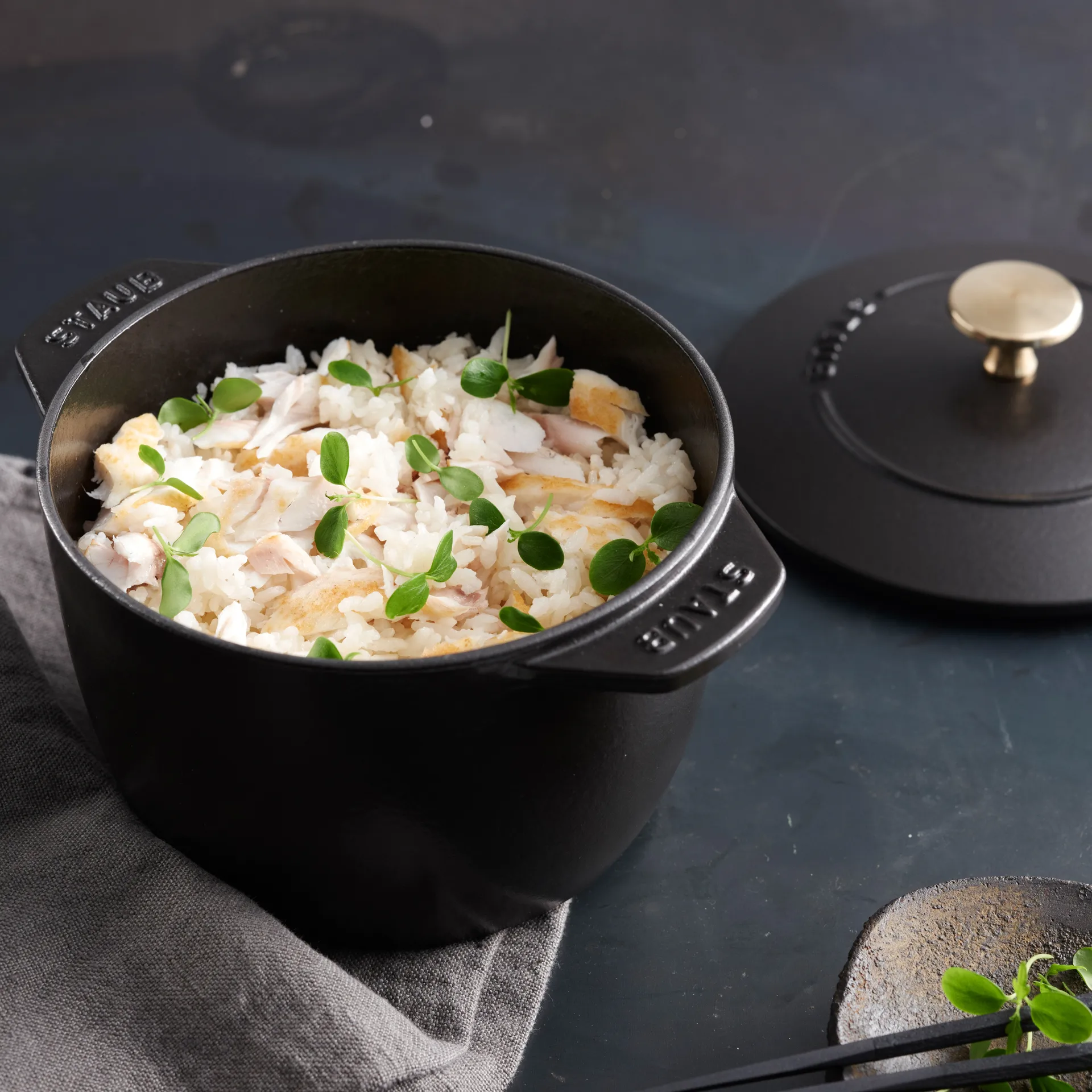 Cocotte in ghisa 1,6 L Rice, Nero STAUB