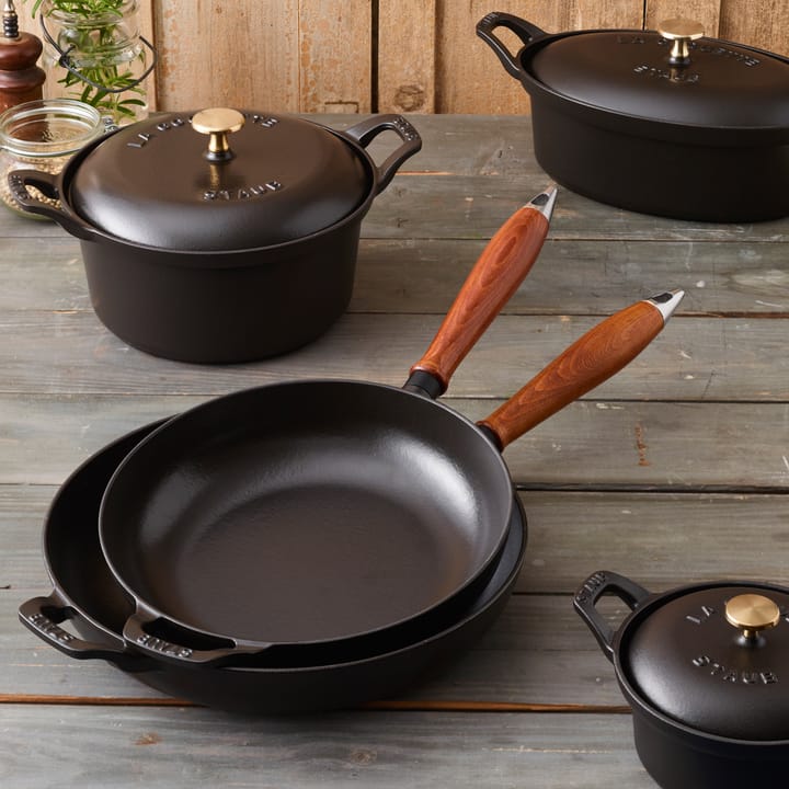 Padella con manico in legno Vintage Ø 28 cm, Nero STAUB