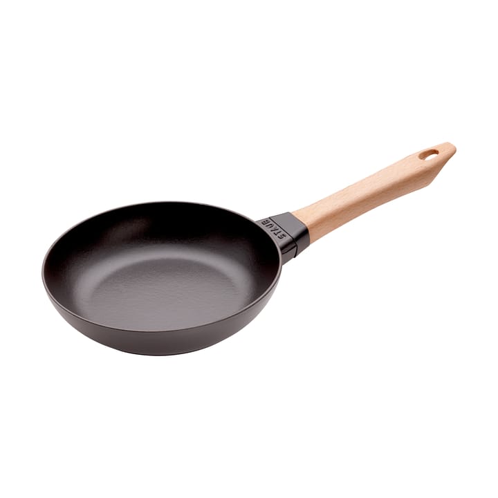 Padella Staub in ghisa nera con manico in legno chiaro - Ø20 cm - STAUB