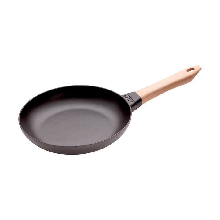 Padella Staub in ghisa nera con manico in legno chiaro - Ø24 cm - STAUB