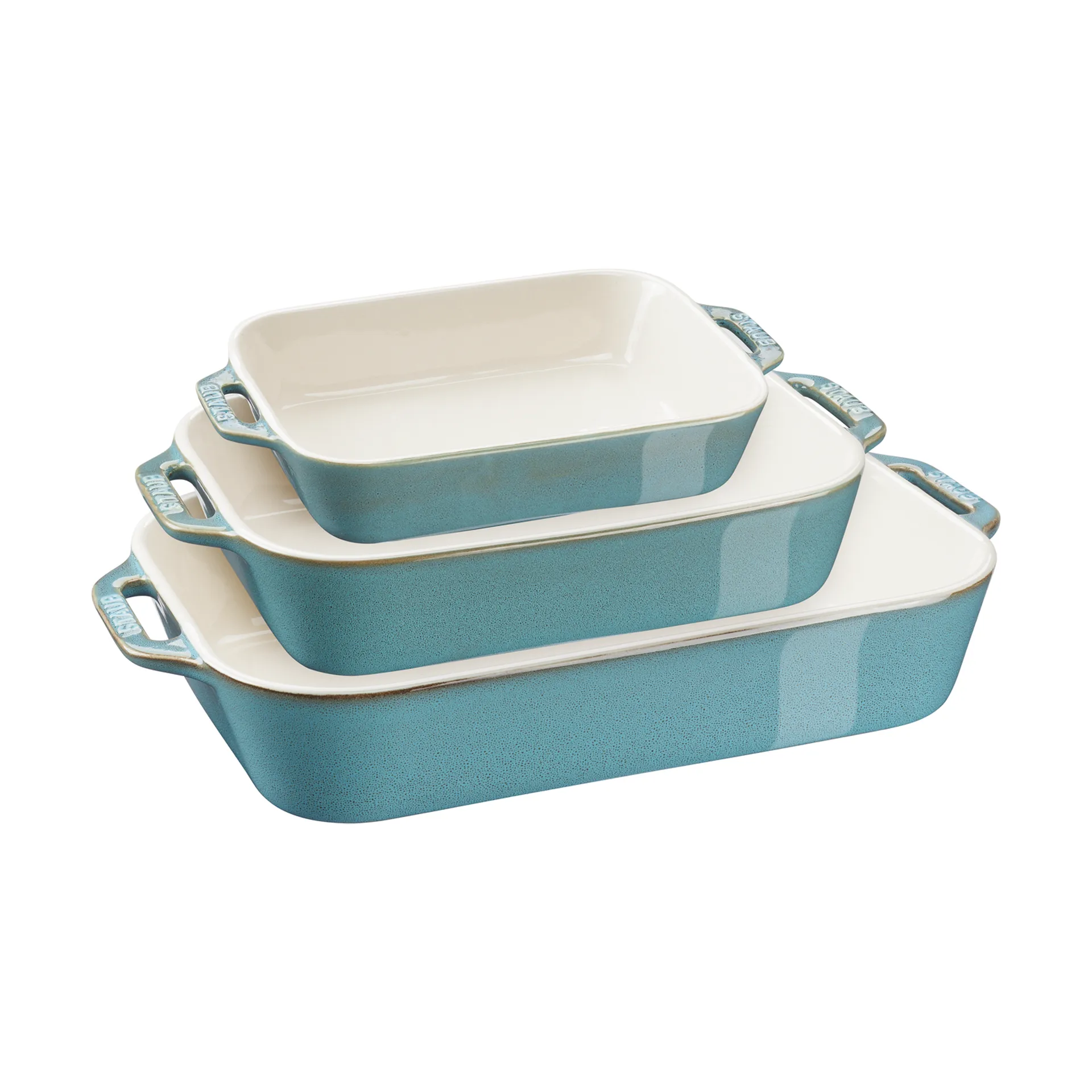 Pirofile Staub 3 pezzi, Turchese antico STAUB