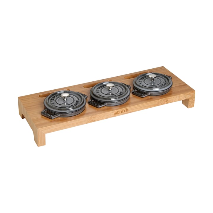 Supporto per servizio Staub per 3 mini pentole, Bambù STAUB