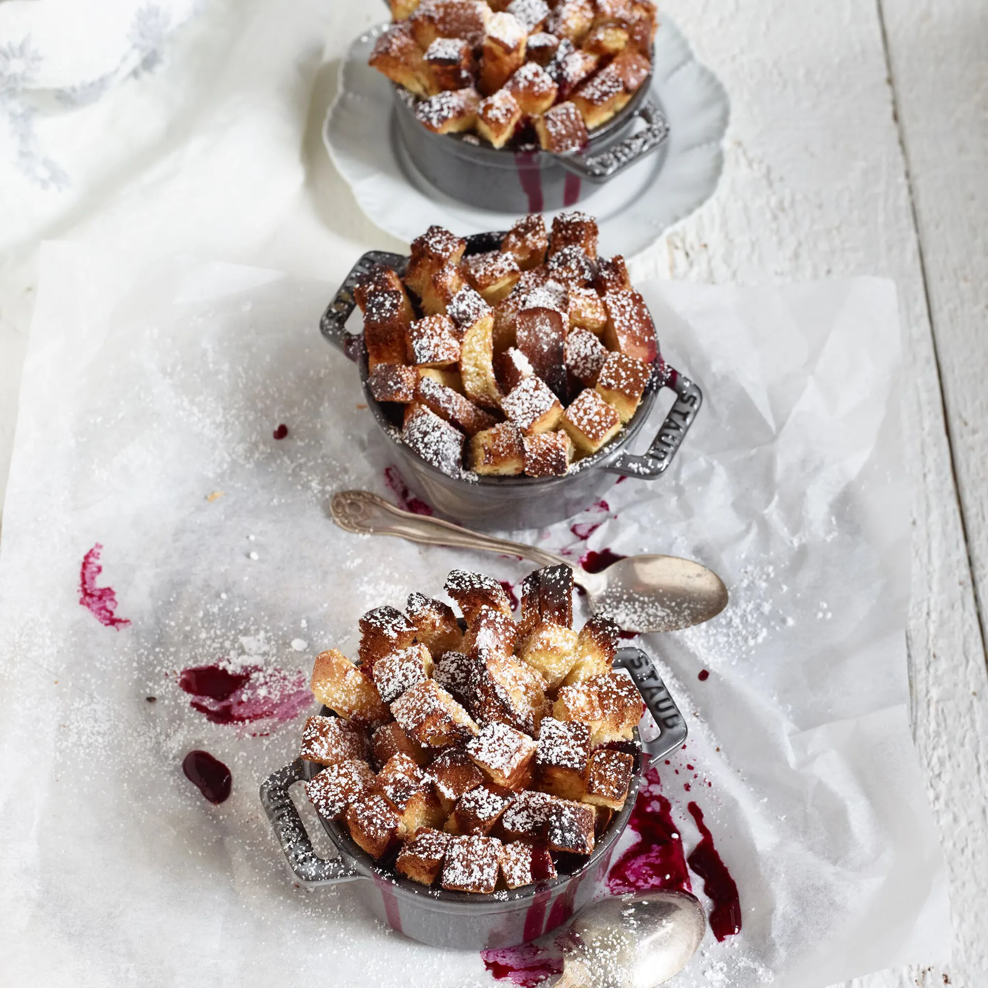 Supporto per servizio Staub per 3 mini pentole, Bambù STAUB