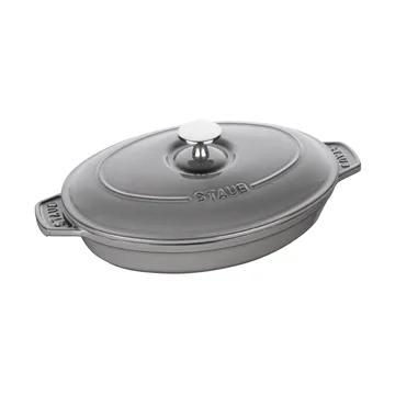 Teglia in ghisa ovale con coperchio Staub 23 cm - Grigio grafite - STAUB