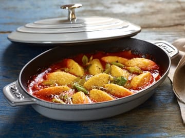 Teglia in ghisa ovale con coperchio Staub 23 cm - Grigio grafite - STAUB