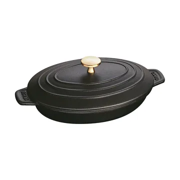 Teglia in ghisa ovale con coperchio Staub 23 cm - Nero - STAUB