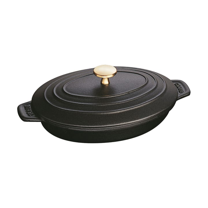 Teglia in ghisa ovale con coperchio Staub 23 cm - Nero - STAUB