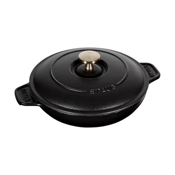 Teglia in ghisa rotonda con coperchio Staub Ø20 cm - Nero - STAUB