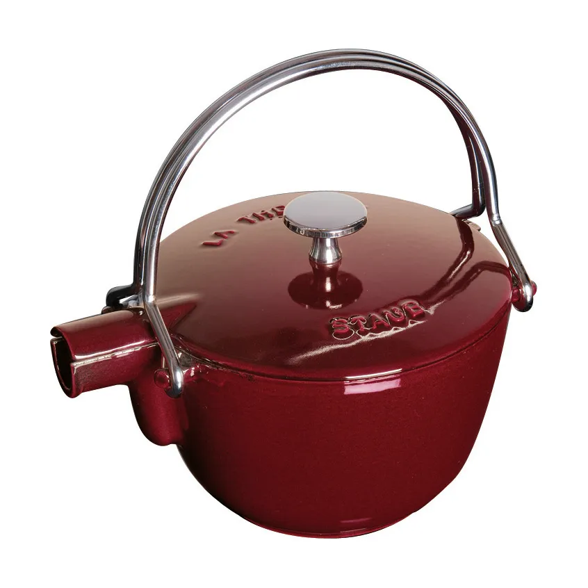 Teiera in ghisa rotonda Staub 1,15 L, Grenadine rosso STAUB