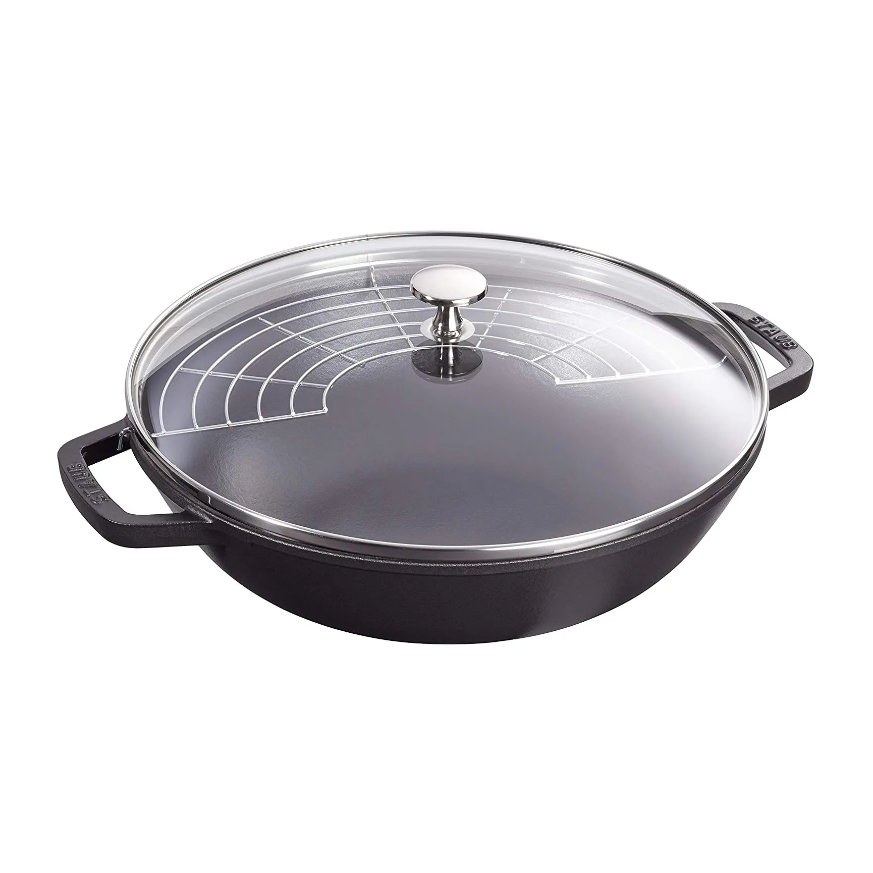 Wok con coperchio in vetro Ø 30 cm 4,4 L, Nero STAUB