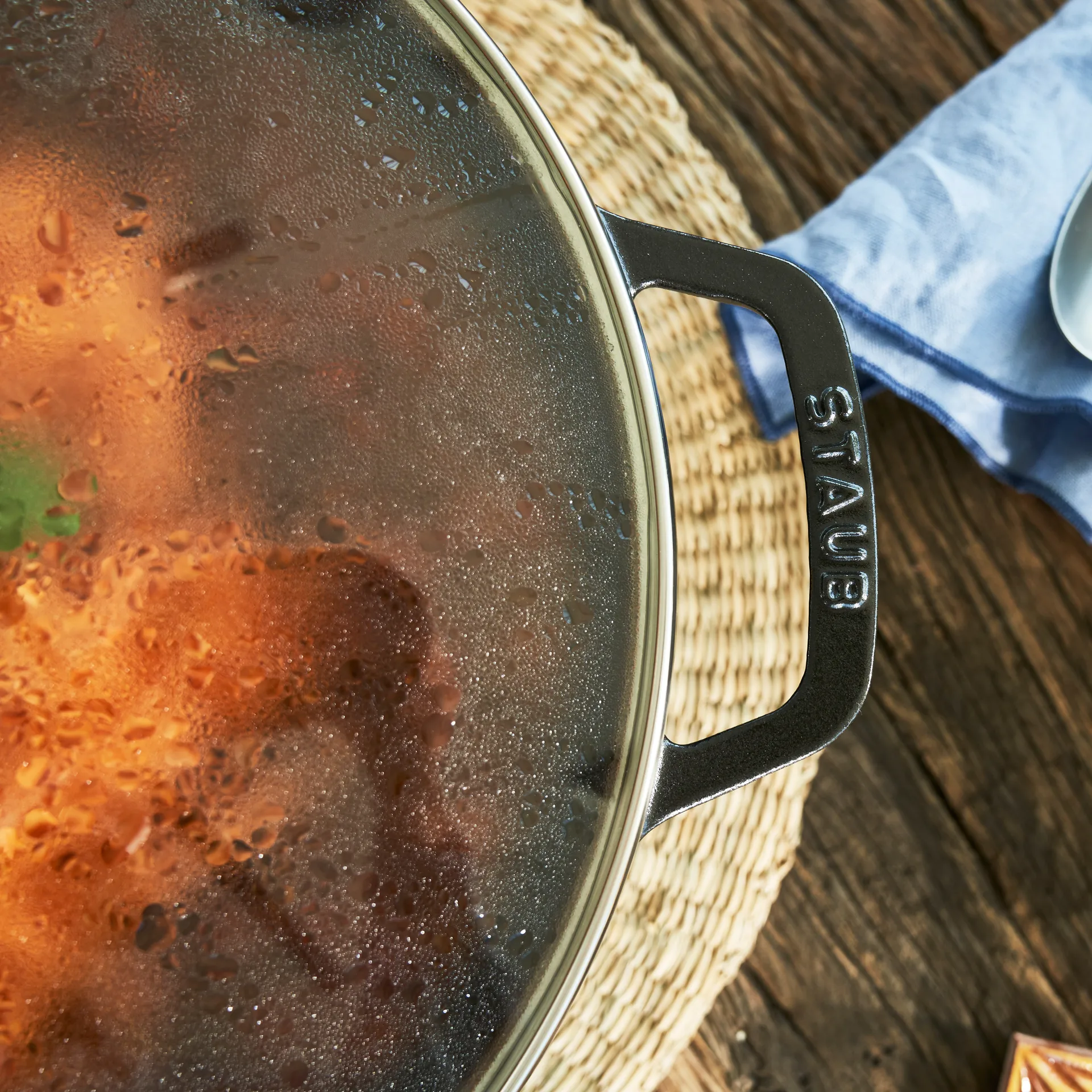 Wok con coperchio in vetro Ø 37 cm 5,7 L, Nero STAUB