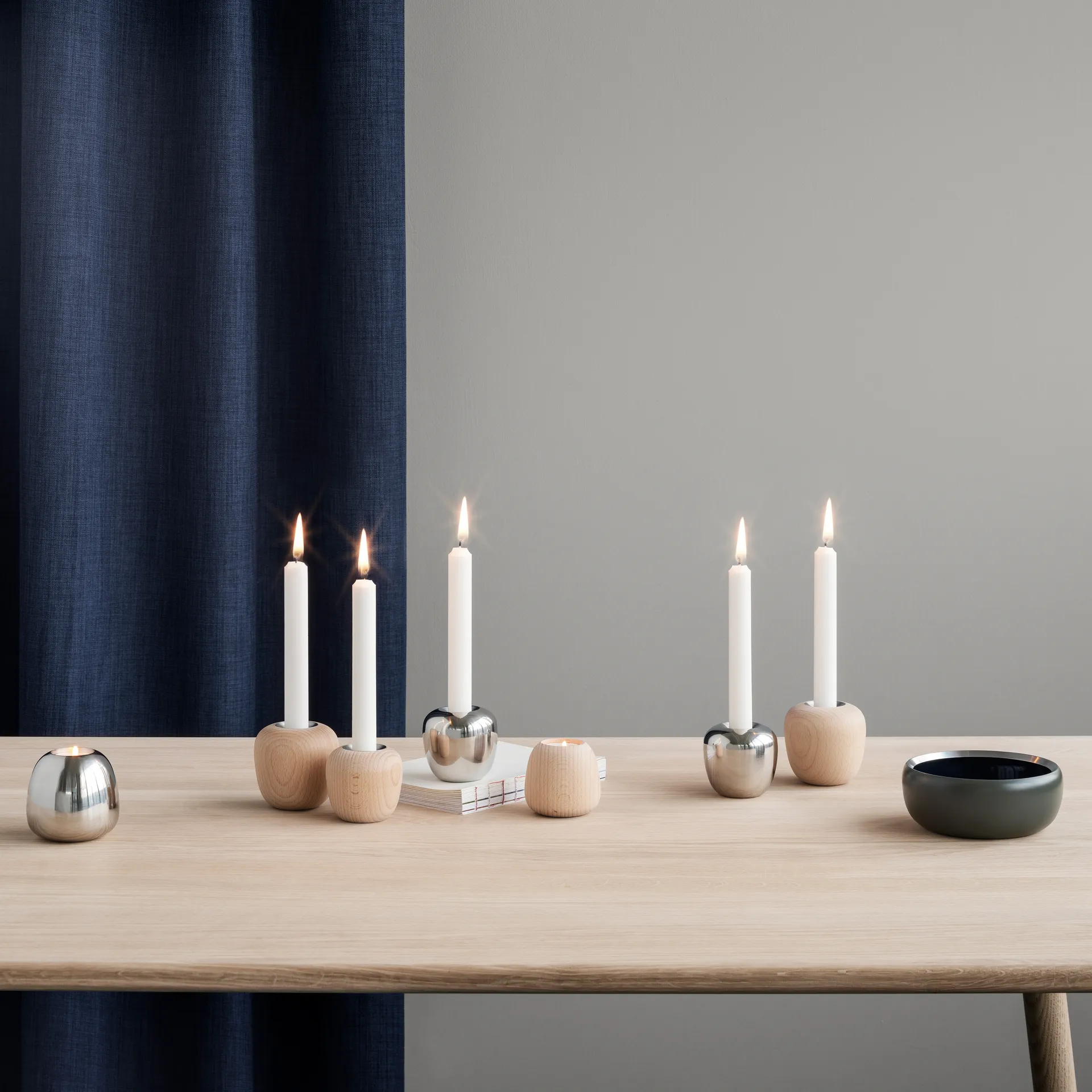 Candeliere Ora legno, grande Stelton