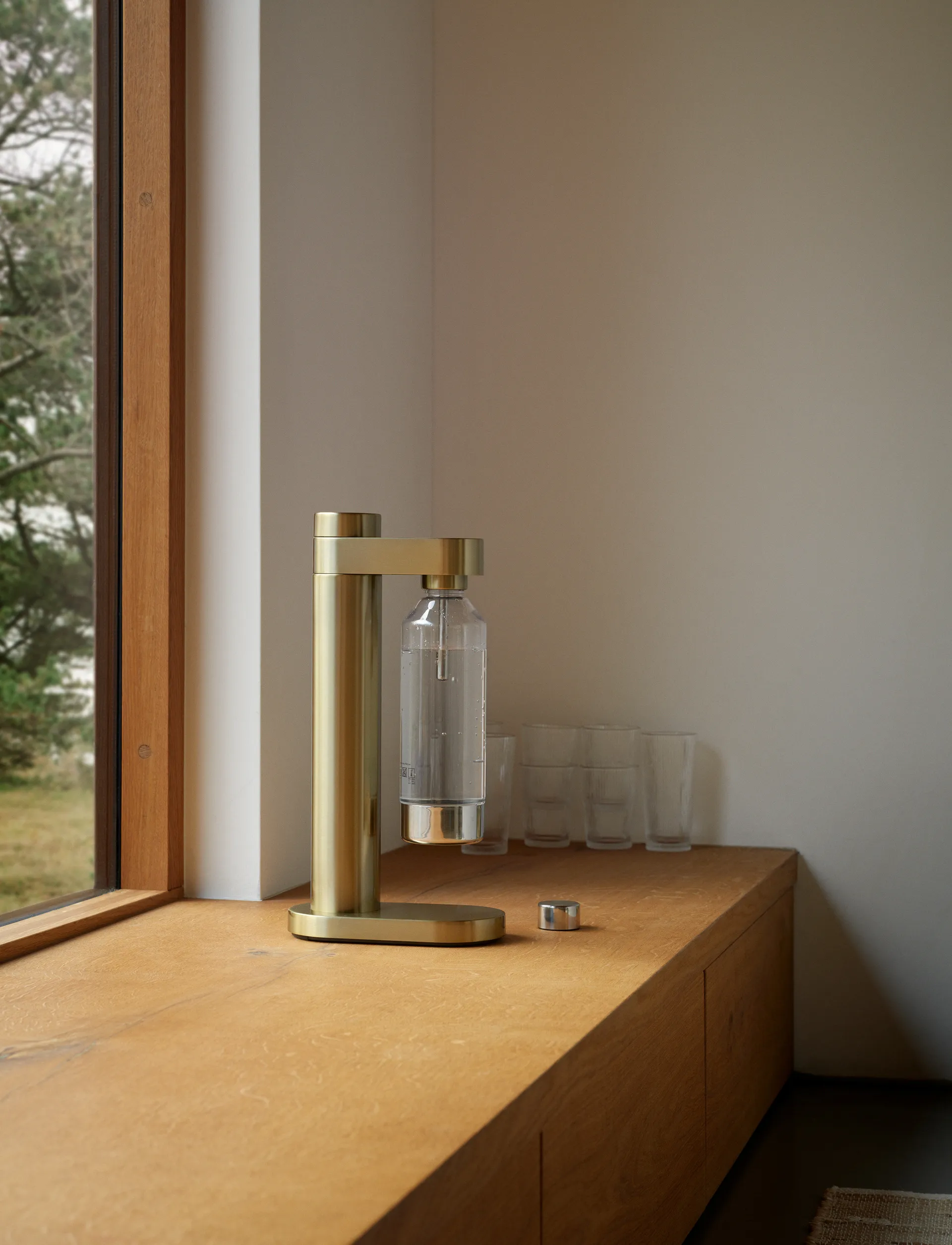 Gasatore acqua frizzante Brus, Ottone spazzolato Stelton