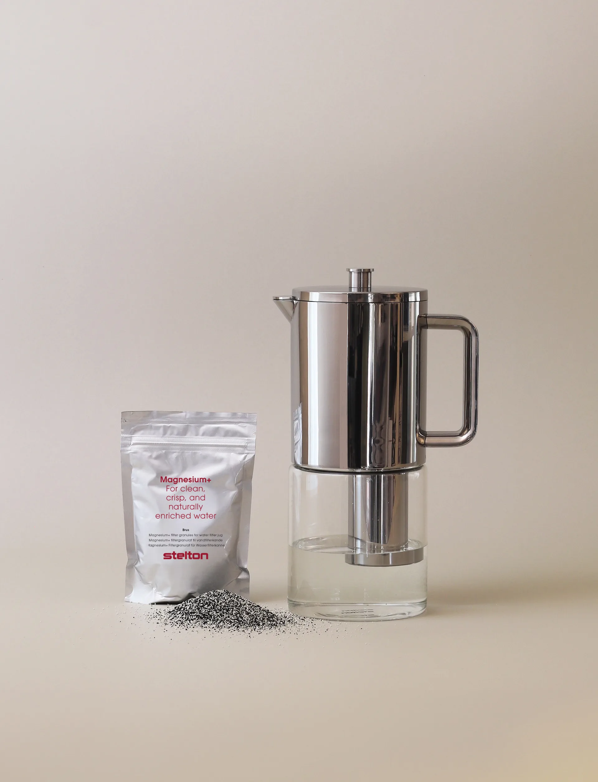 Granulato filtrante Brus Magnesium+ per filtro dell’acqua, Nero, bianco, confezione da 3 Stelton