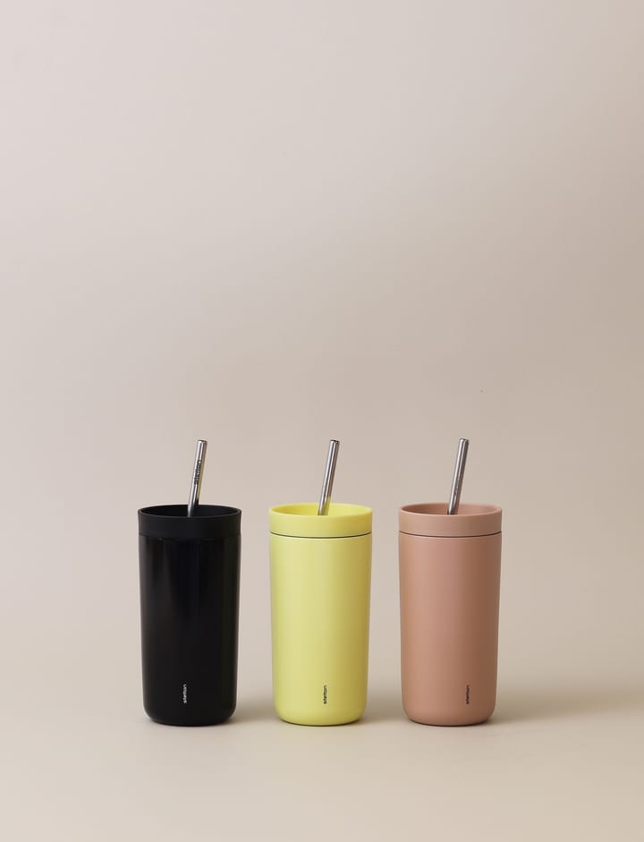 Tazza termica con cannuccia To Go Sip 0,4 L, Soft black Stelton