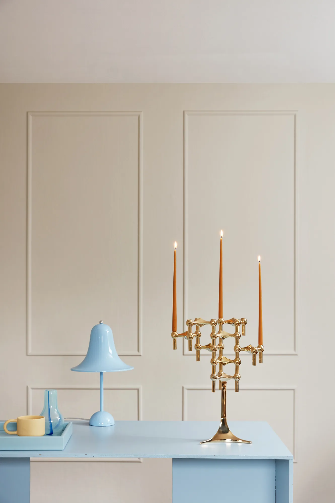 Candela STOFF by ester & erik, confezione da 6, ambra STOFF