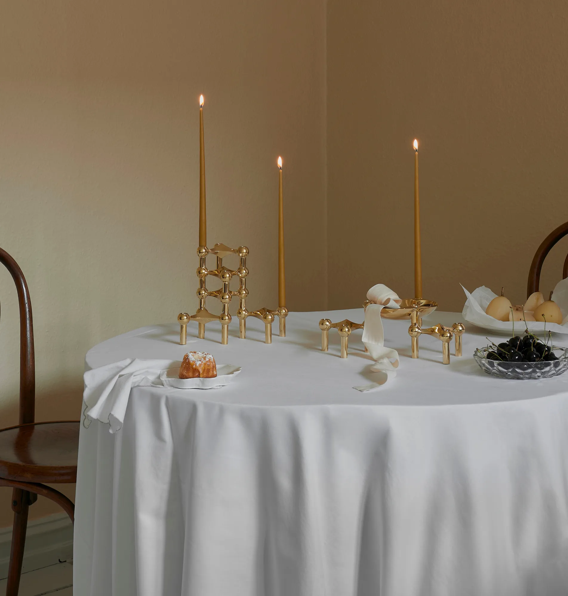 Candela STOFF by ester & erik, confezione da 6, Senape STOFF