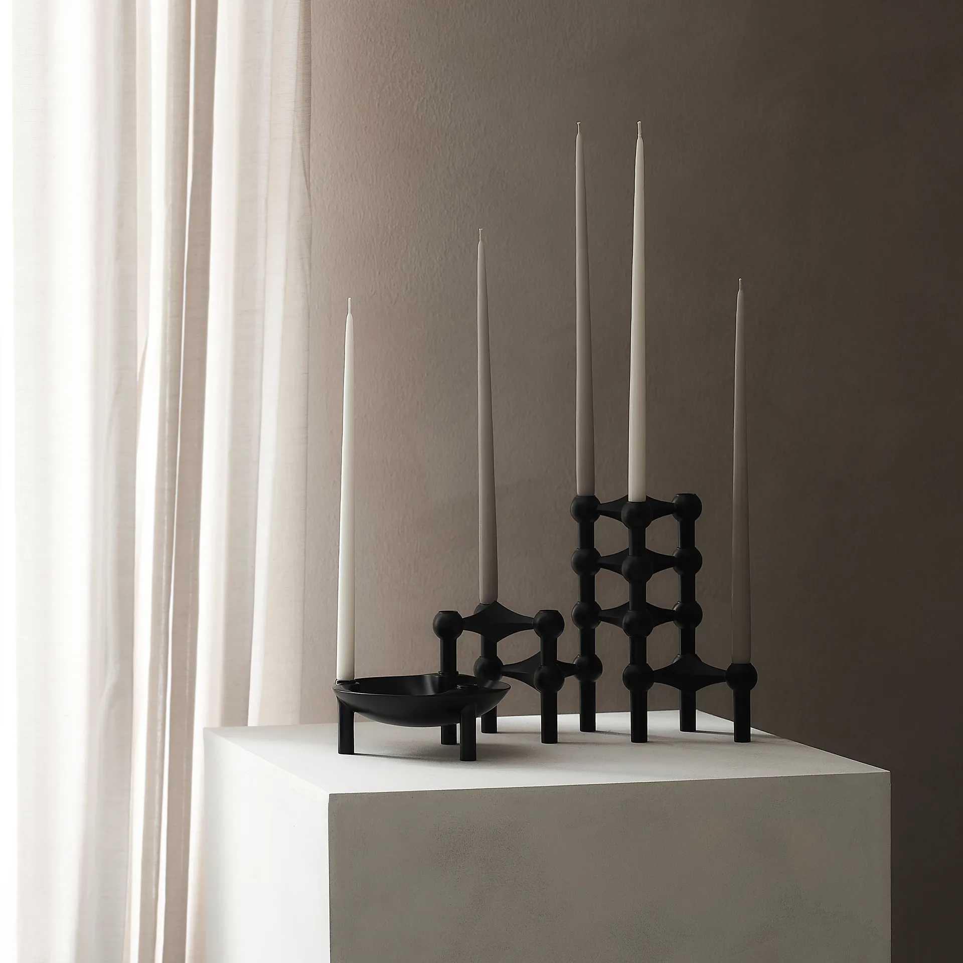 Candela STOFF by ester & erik, confezione da 6, Warm grey STOFF