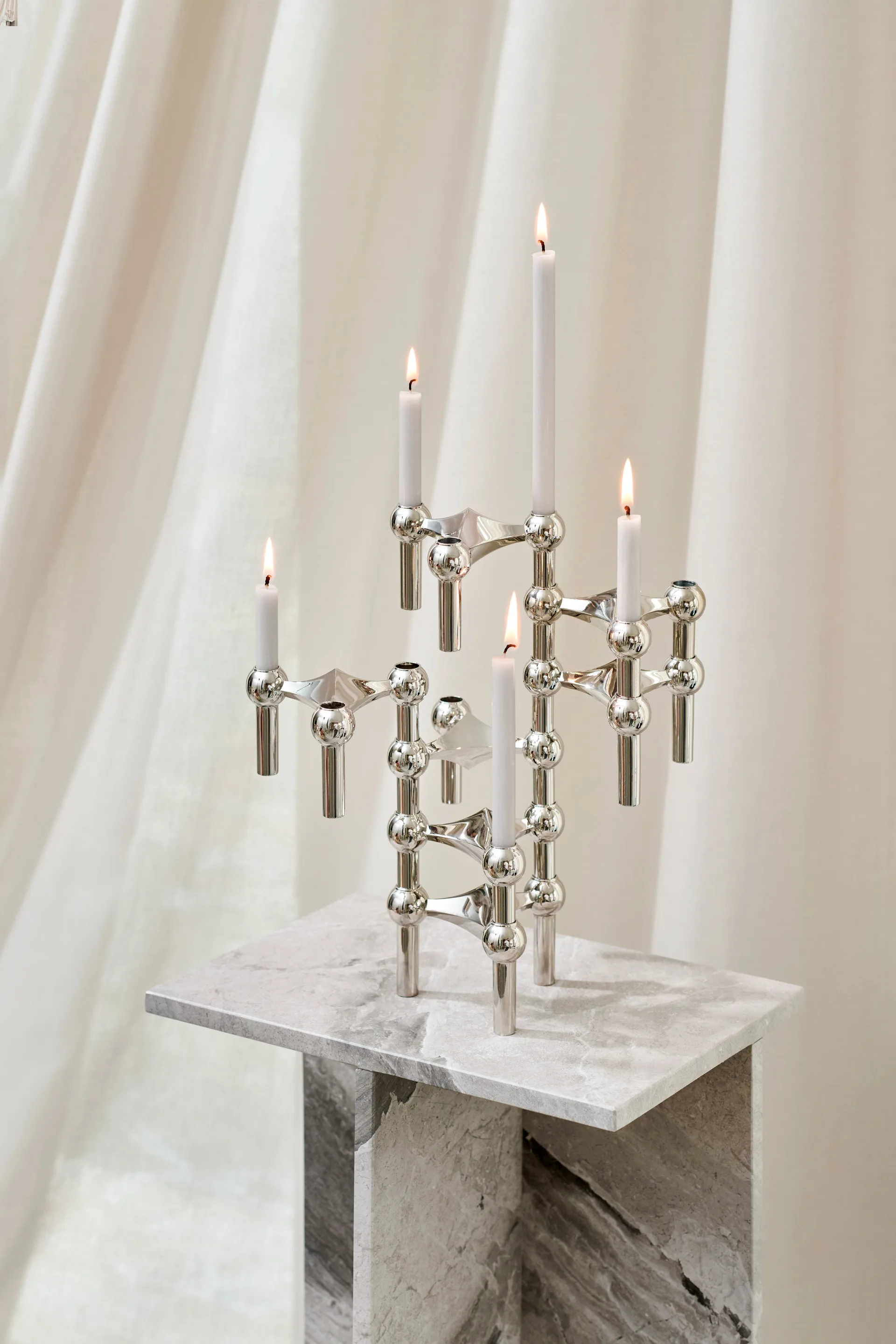 Candele Nagel confezione da 12, Linen grey STOFF