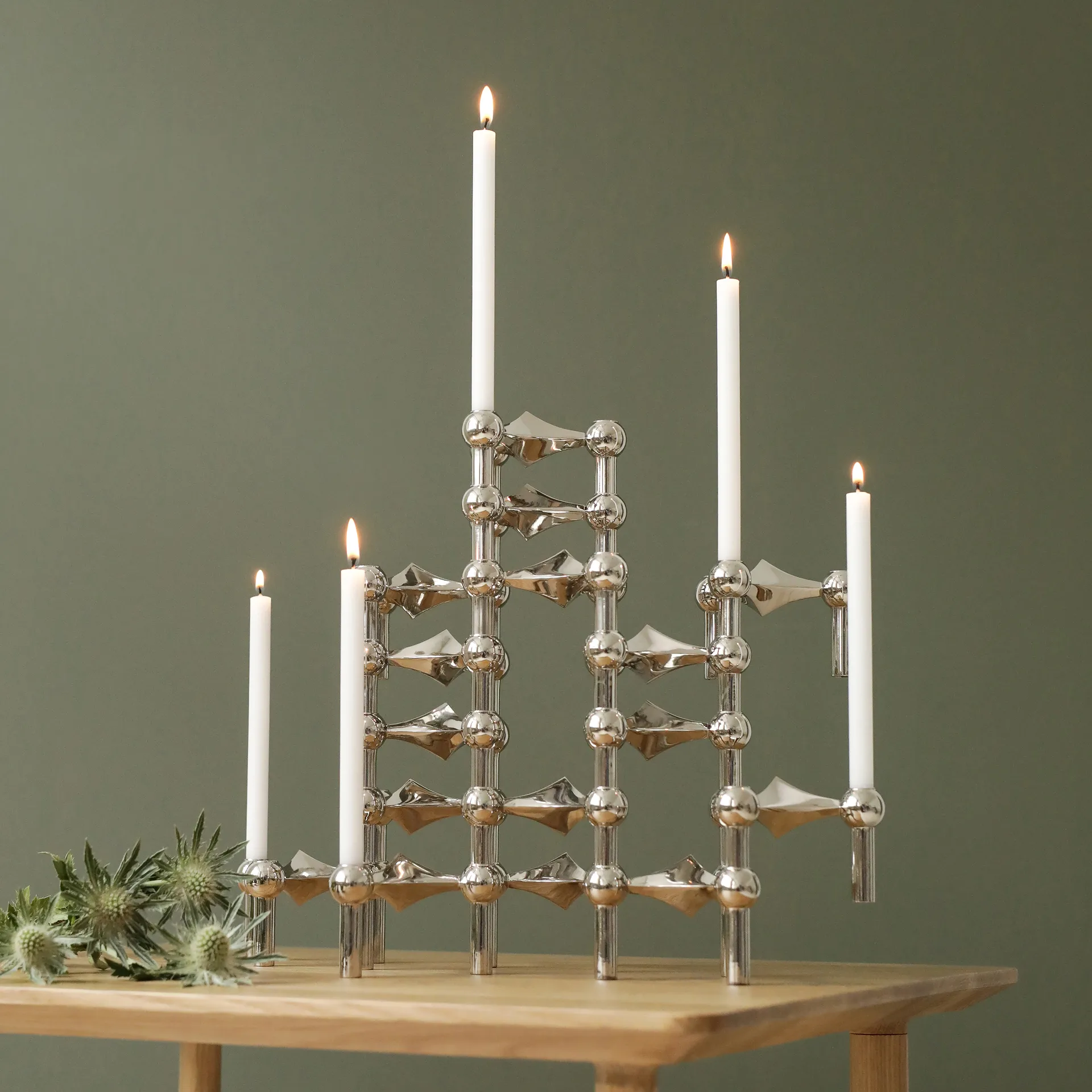 Candeliere STOFF Nagel confezione da 3, cromo STOFF