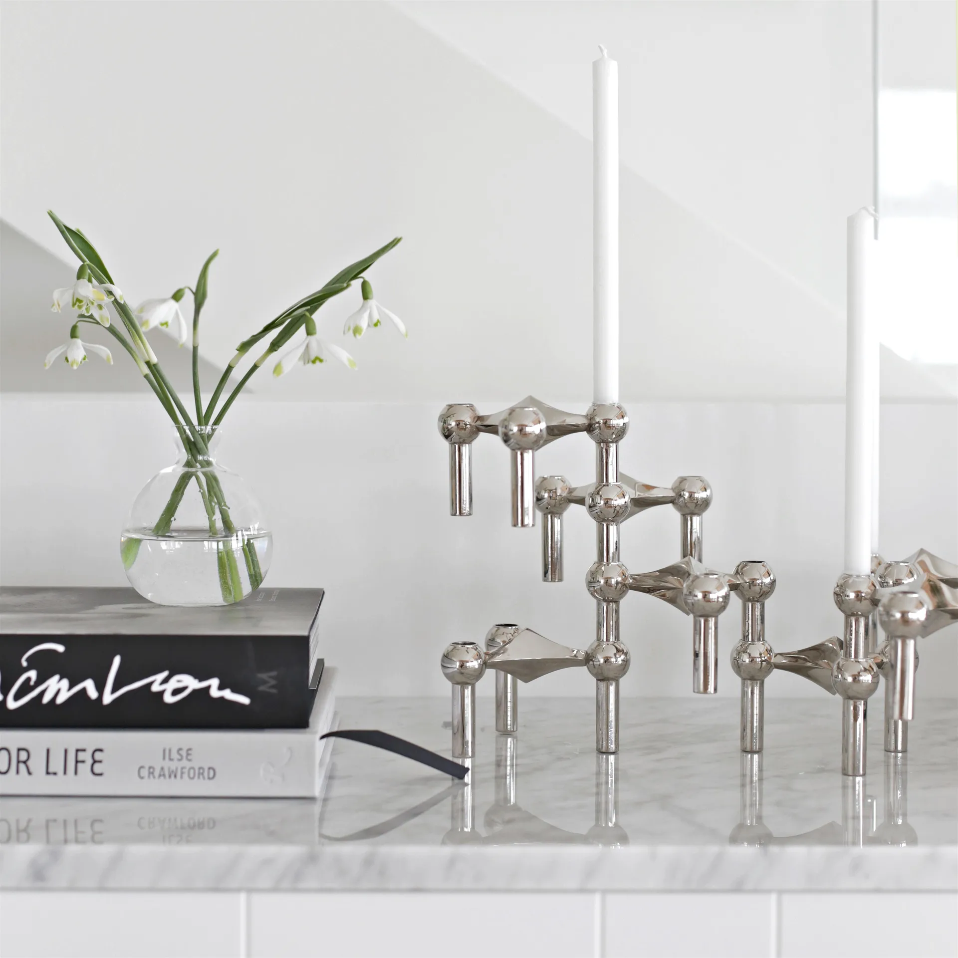 Candeliere STOFF Nagel confezione da 3, cromo STOFF