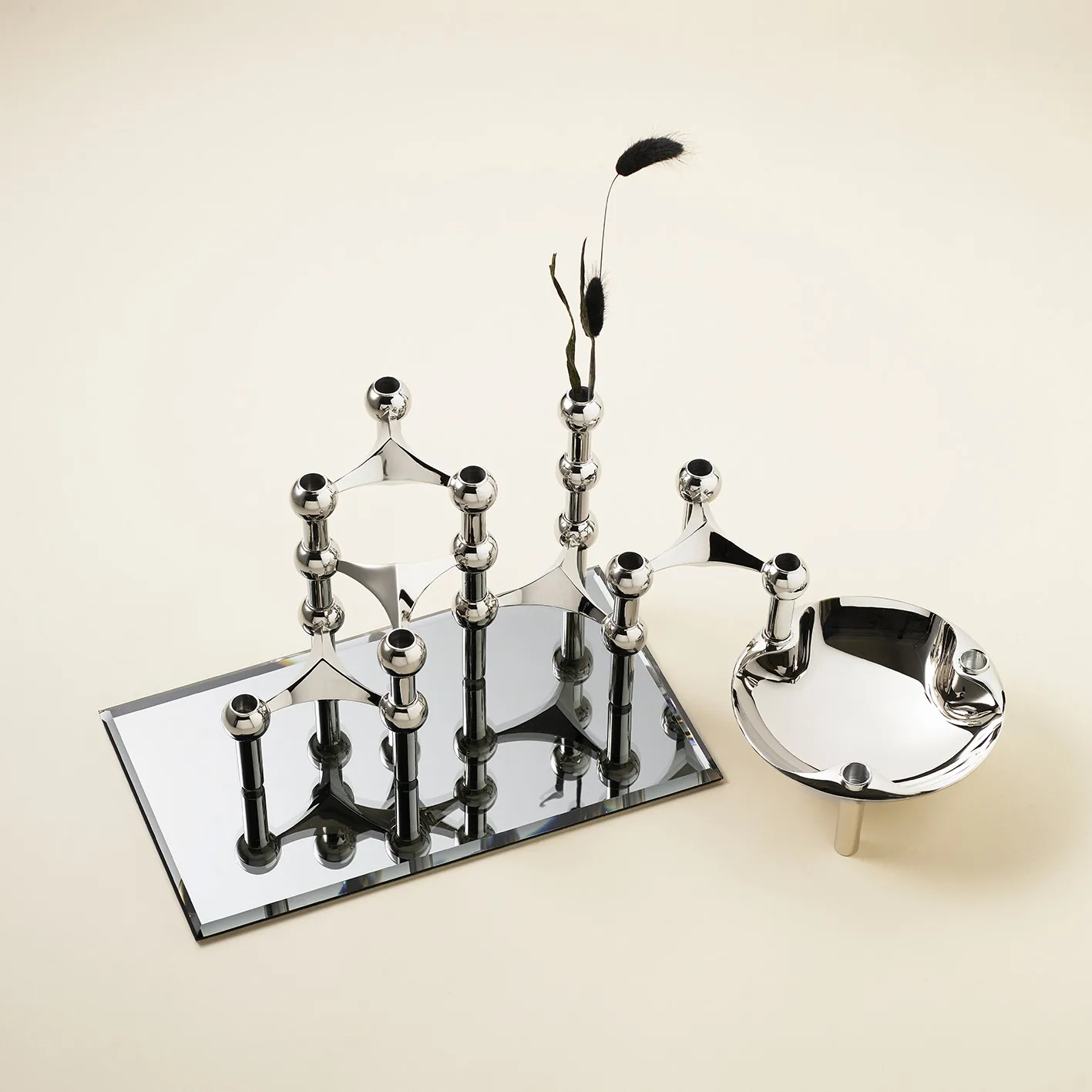 Bicchiere con base in vetro rettangolare Nagel, smoked black STOFF Nagel