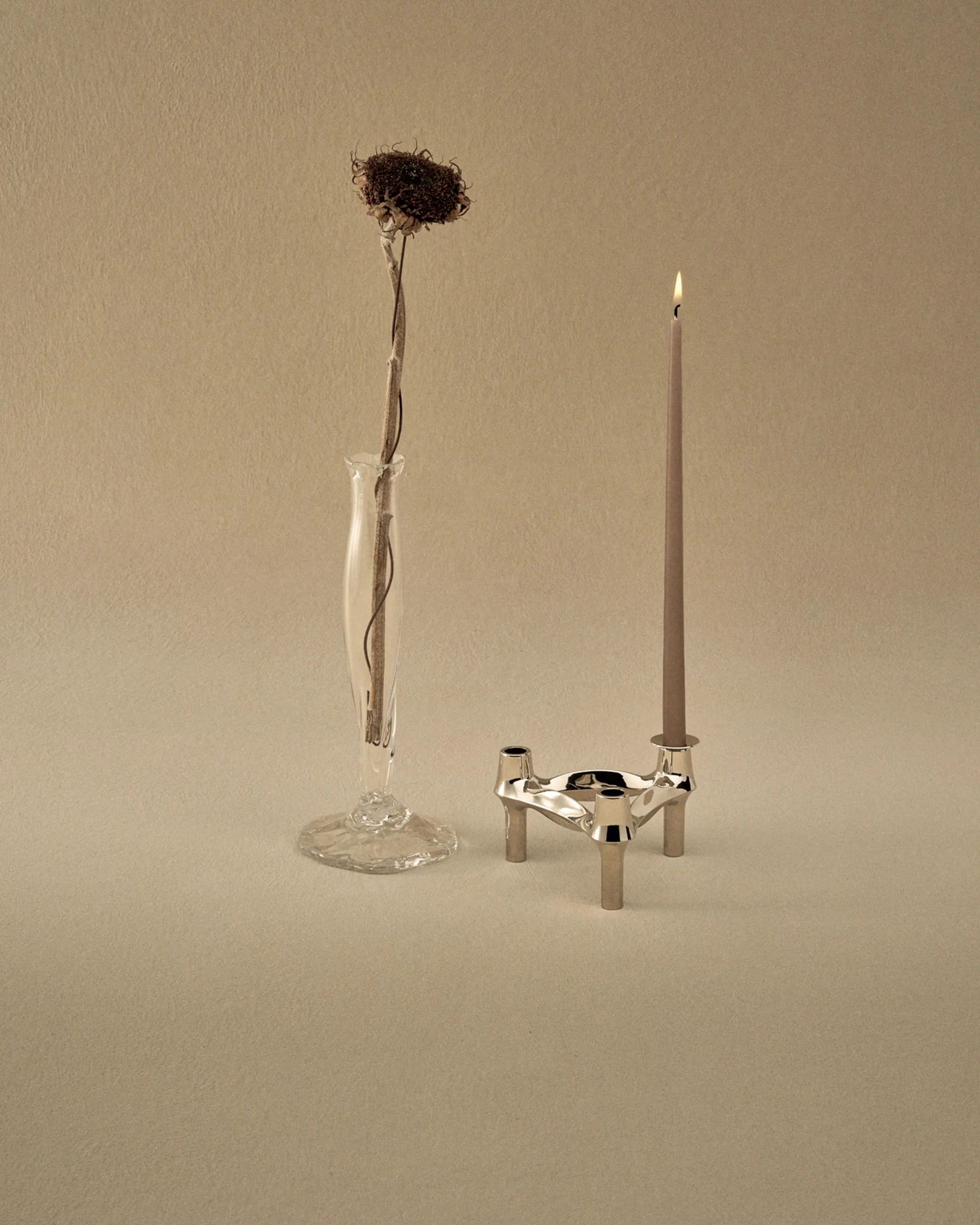 Candela STOFF Nagel by ester & erik, confezione da 6, Marrone chiaro STOFF Nagel