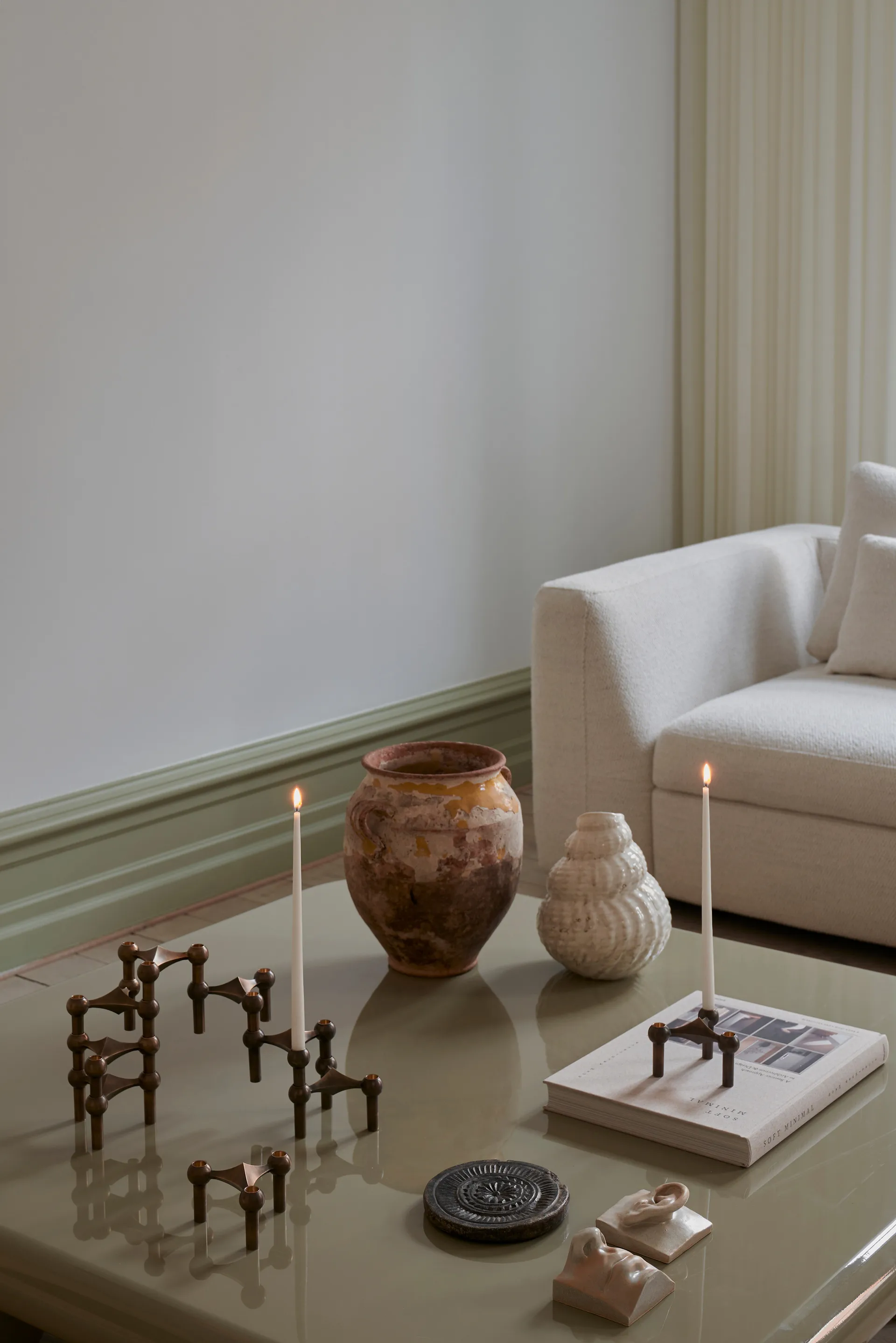 Candela STOFF Nagel by ester & erik, confezione da 6, Off-white STOFF Nagel