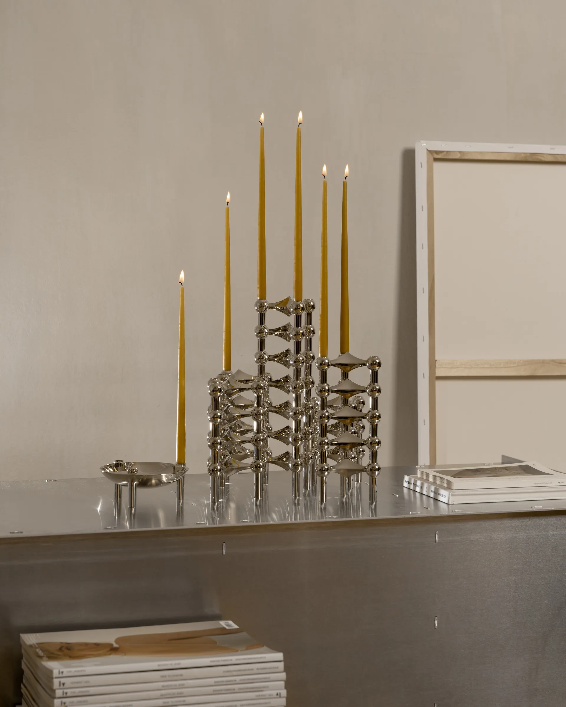 Candela STOFF Nagel by ester & erik, confezione da 6, Senape STOFF Nagel