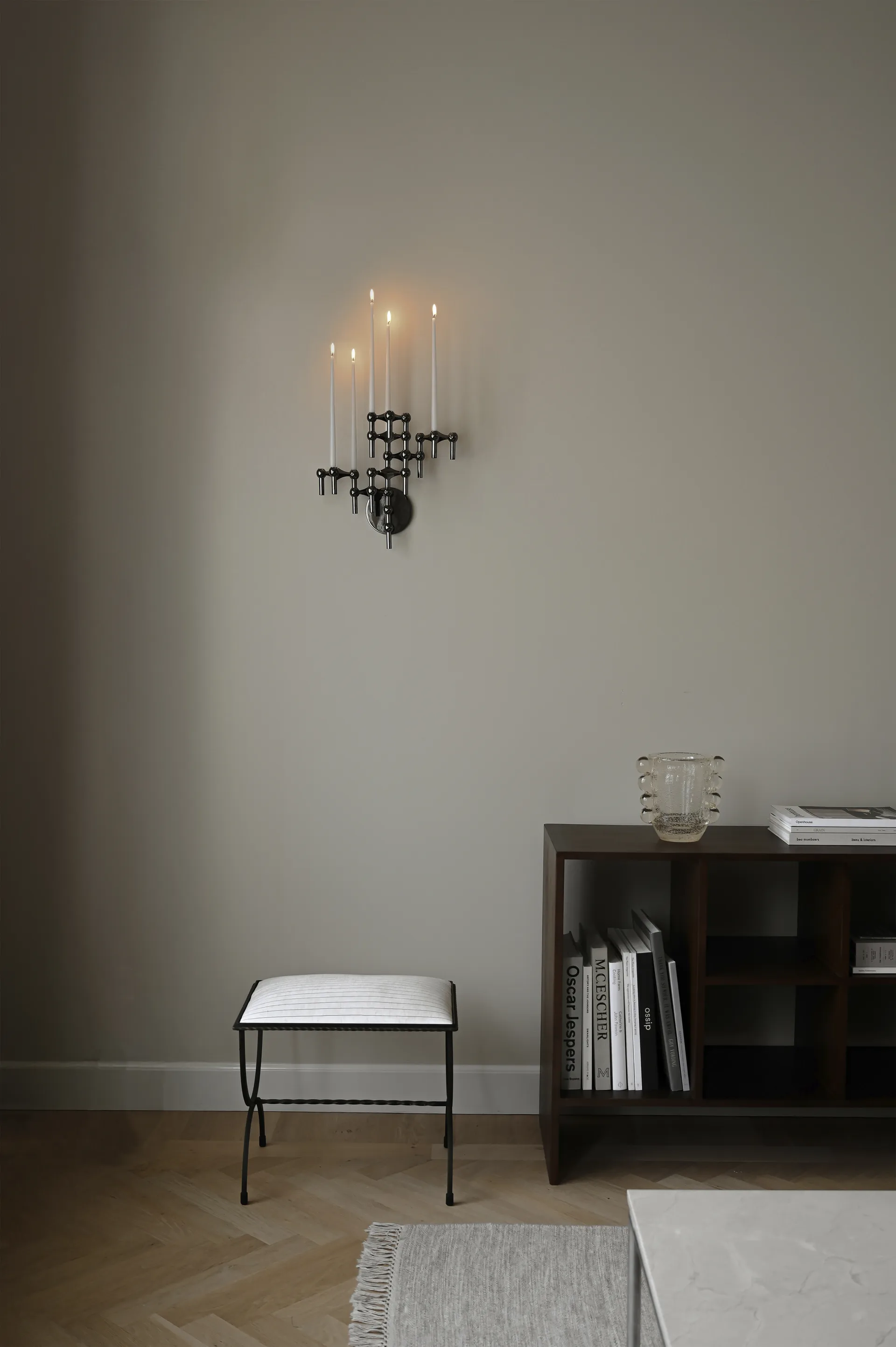 Candeliere STOFF Nagel confezione da 3, Nero cromo STOFF Nagel