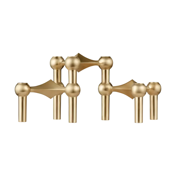 Candeliere STOFF Nagel confezione da 3 - Ottone spazzolato - STOFF Nagel