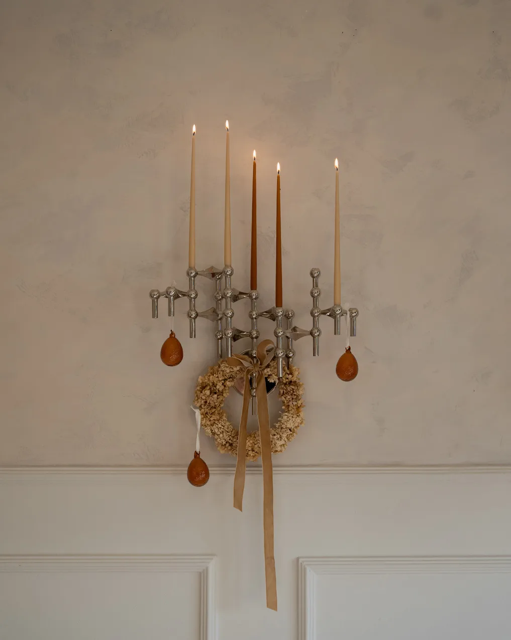 Portacandele da parete STOFF Nagel, Cromo STOFF Nagel