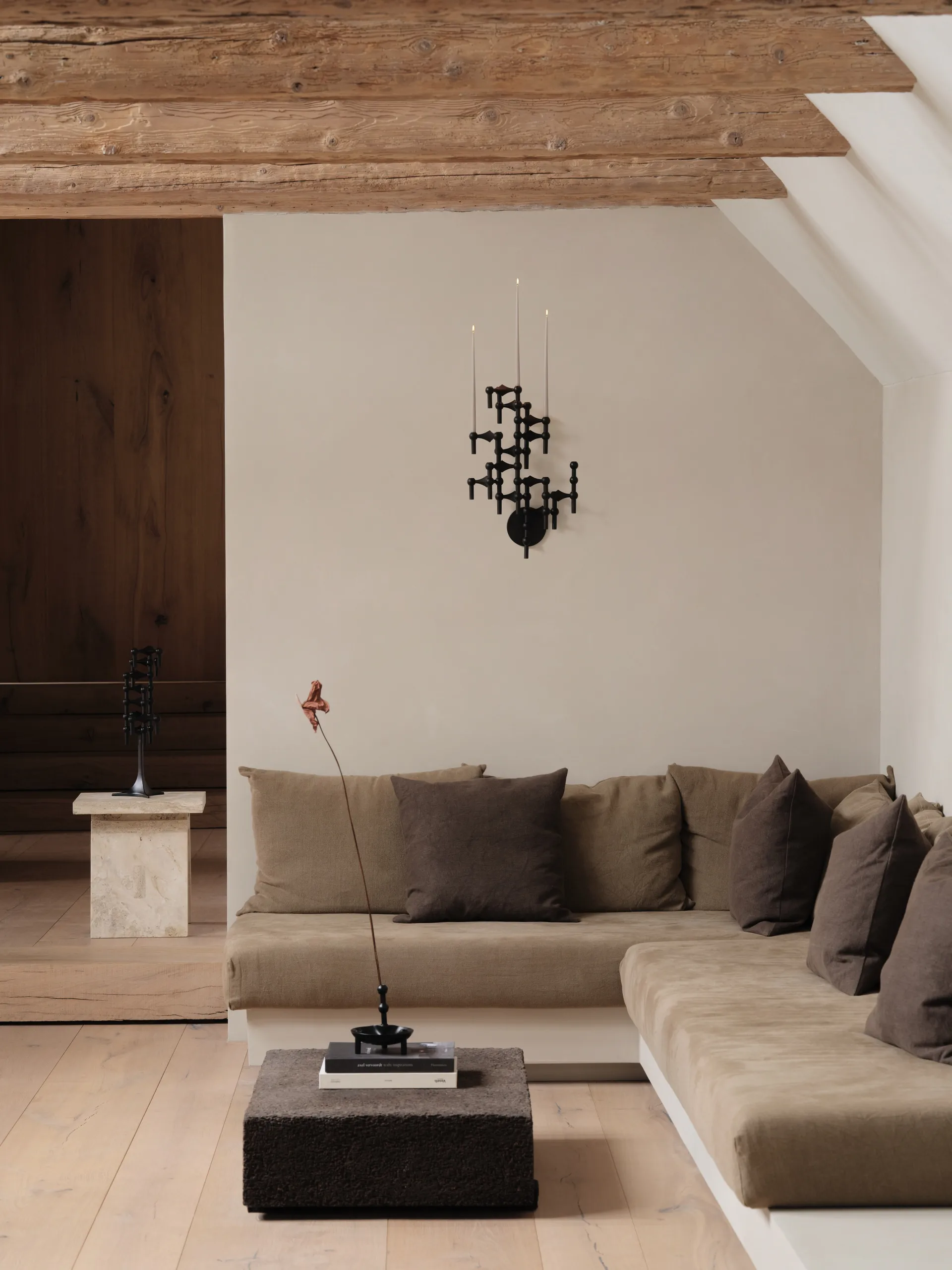 Portacandele da parete STOFF Nagel, Nero opaco STOFF Nagel