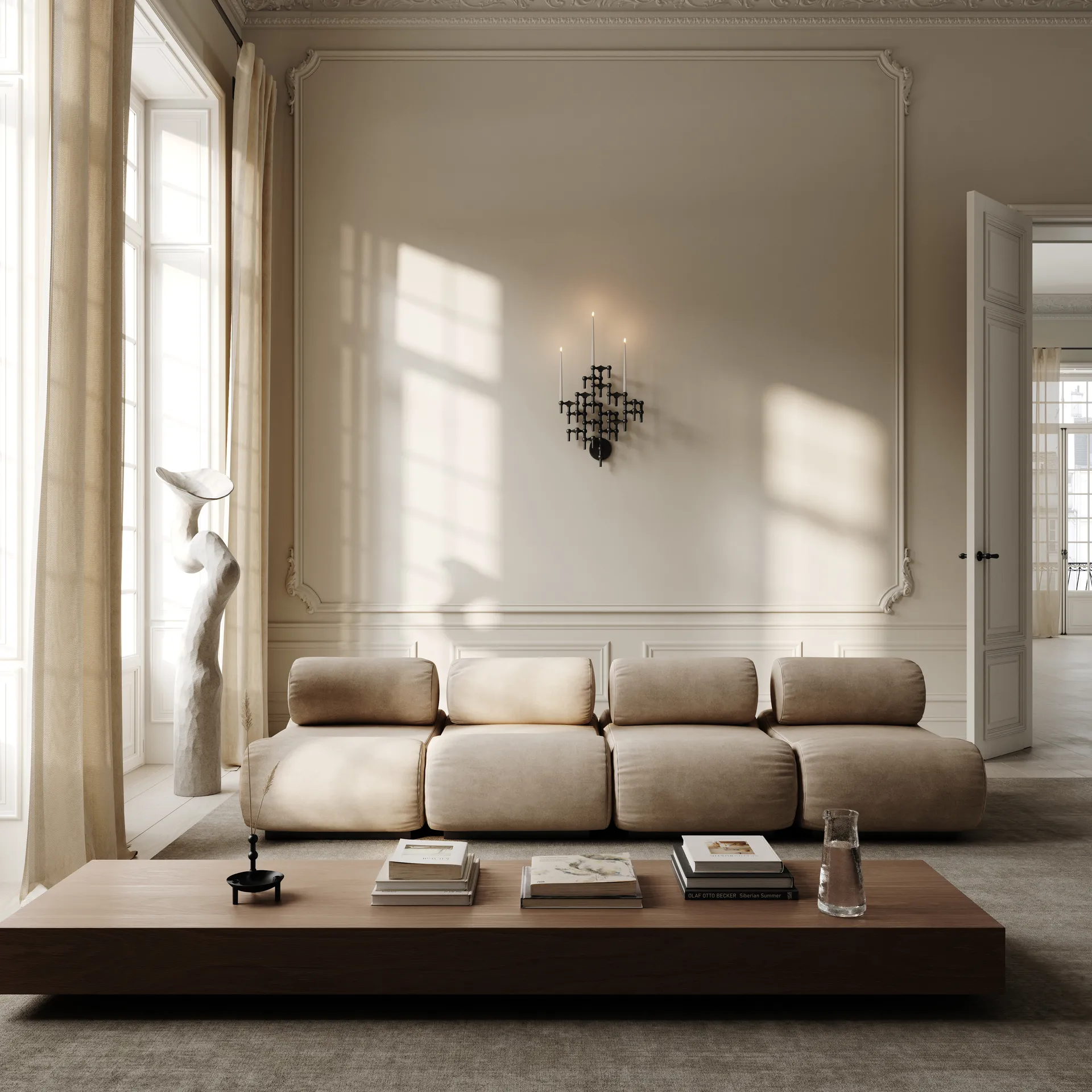 Portacandele da parete STOFF Nagel, Nero opaco STOFF Nagel