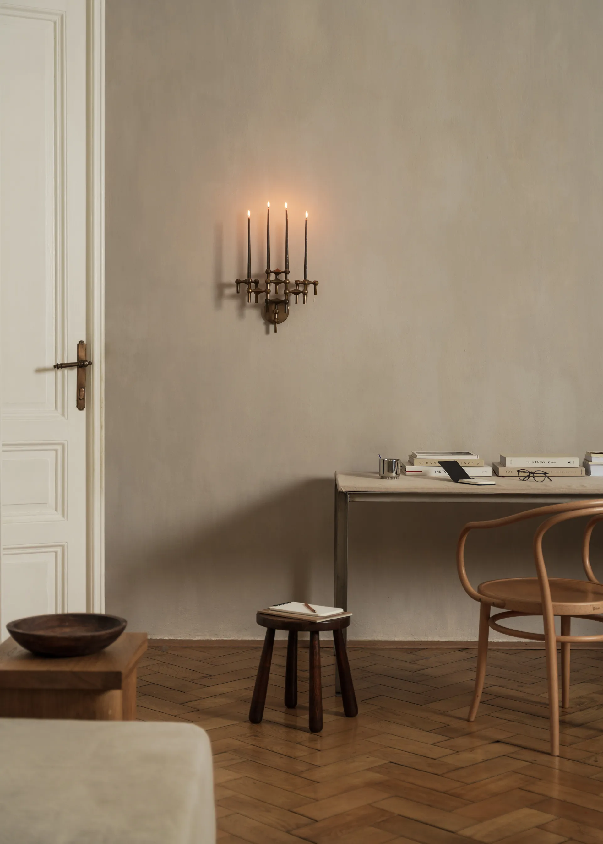 Portacandele da parete STOFF Nagel, Ottone bronzato STOFF Nagel